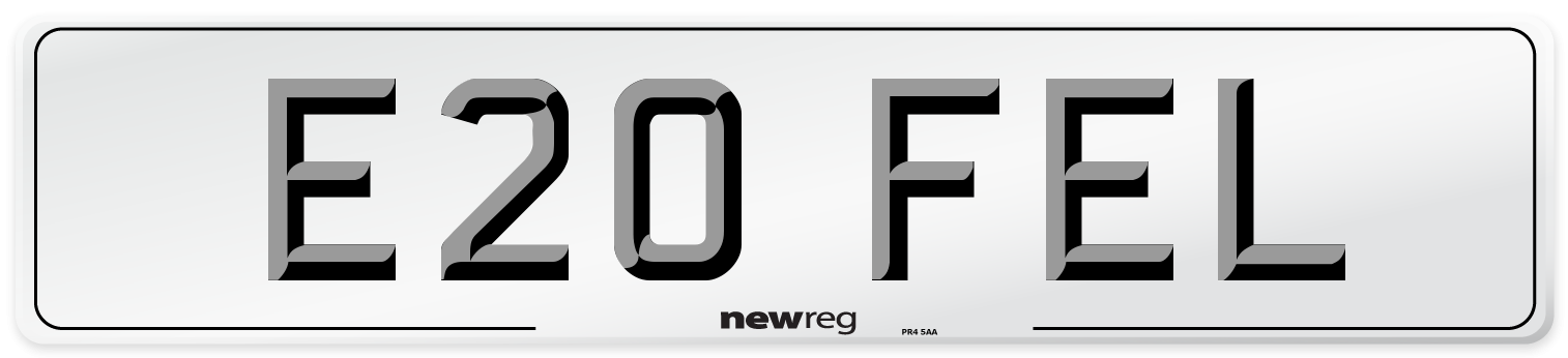 E20 FEL Number Plate from New Reg